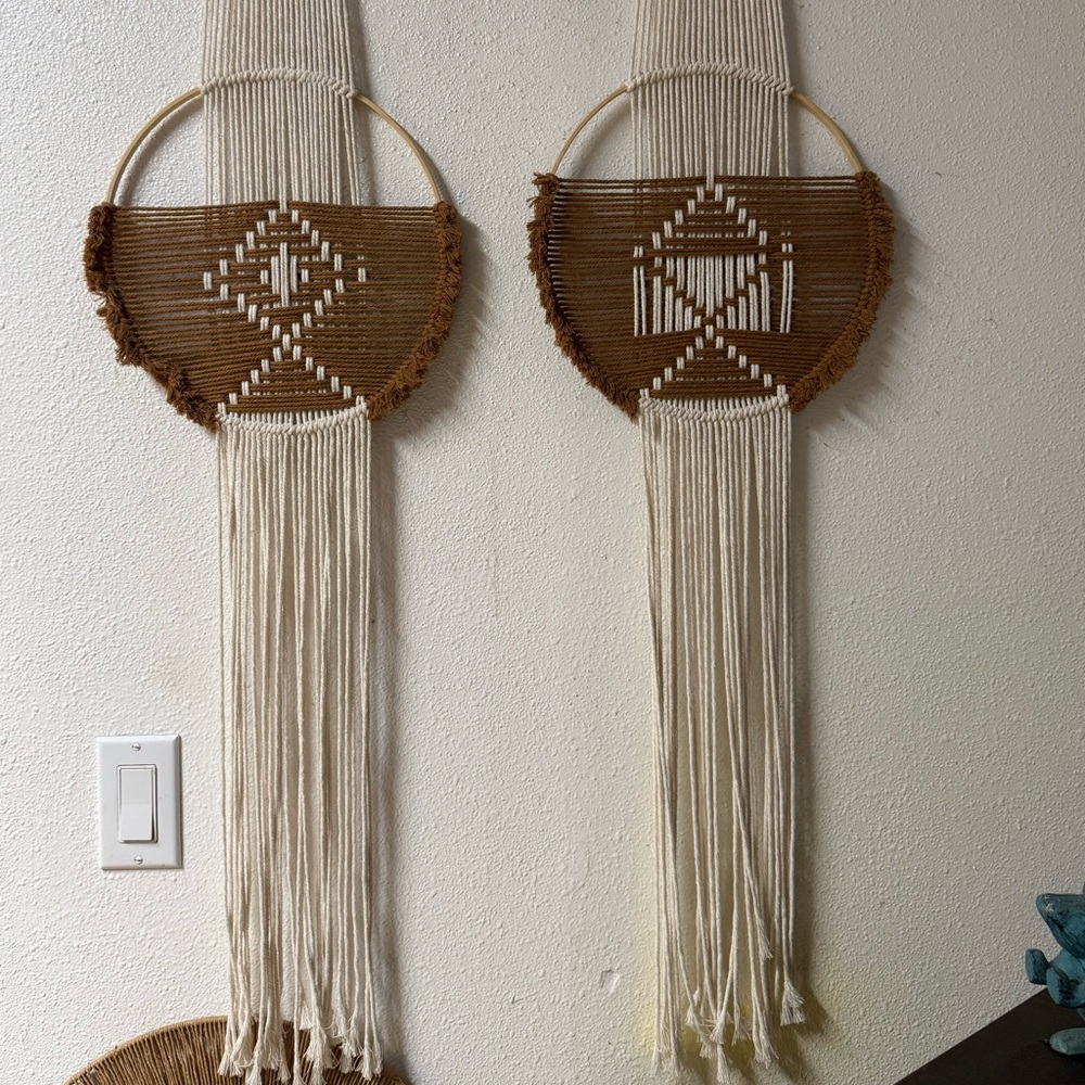 Handmade Brown and Cream Macramé Wall Hanging - Boho Home Wall Decor
